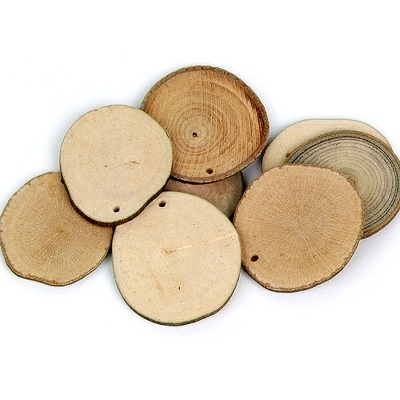 (K)3000 그리기나무 원형 구멍있음 1팩 천연나무조각 나무 재료 공예