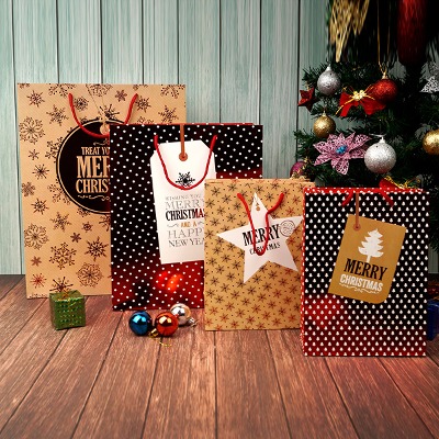 (디랩) 레드박 쇼핑백 중형 랜덤 1개 크리스마스 선물 포장
