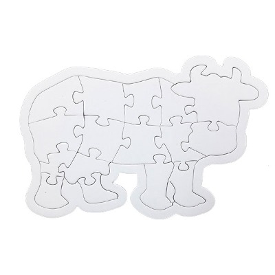 (재미스쿨) 종이퍼즐 소 모양 16조각 그리기 퍼즐 조각퍼즐