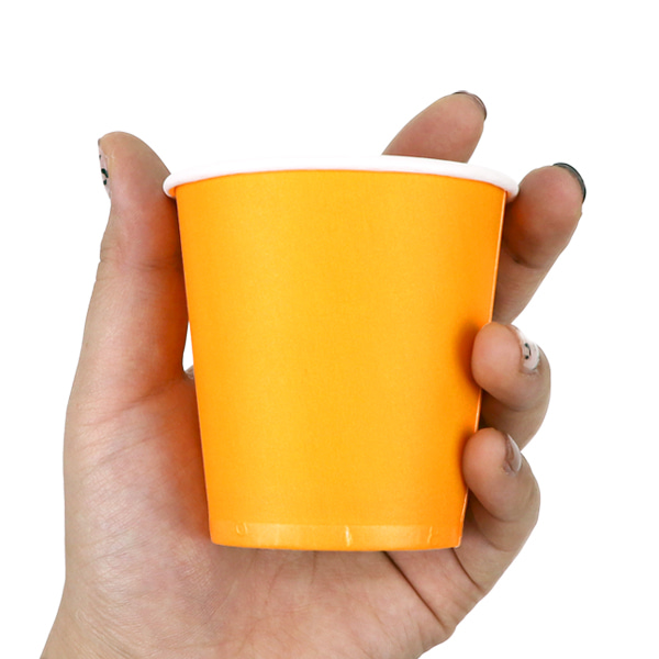 (재미스쿨) 칼라 종이컵 연두 50입(1줄) 색깔 컬러