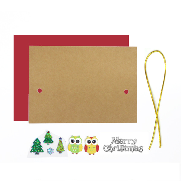 (재미스쿨) 크리스마스 카드만들기 패키지 05번 5인용 DIY 카드 꾸미기