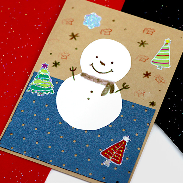 (재미스쿨) 크리스마스 카드만들기 패키지 06번 5인용 DIY 카드 꾸미기