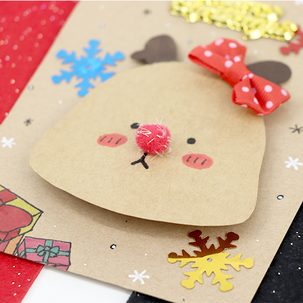 (재미스쿨) 크리스마스 카드만들기 패키지 31번 1인용 DIY 카드 꾸미기