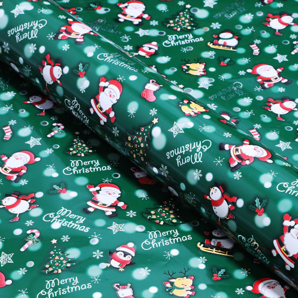 (제일) 크리스마스 포장지 산타 비닐롤 대형 1롤 예쁜 선물 포장