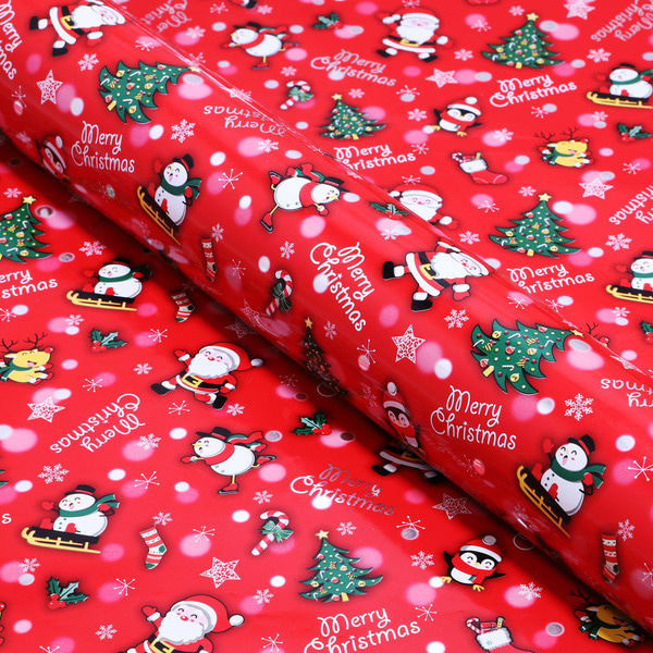 (제일) 산타 비닐 포장지 대형 1롤 증착 크리스마스 선물 포장
