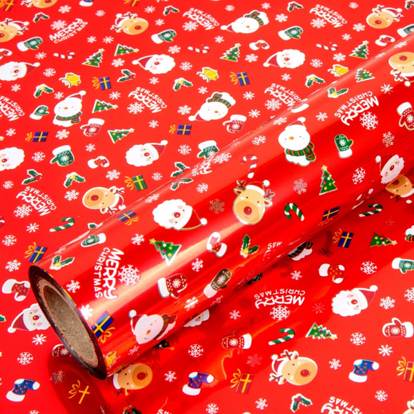 (디랩) 메리 비닐 포장지 중형 1롤 증착 크리스마스 선물 포장