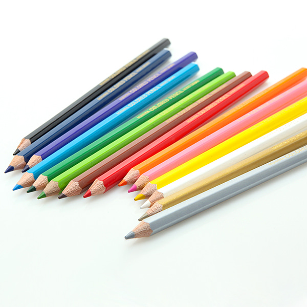 (문화연필) 12+2 색연필세트 종이케이스 14색색연필 나무색연필