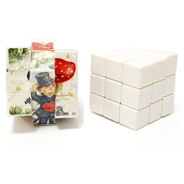 (재미스쿨) 그리기 큐브 3x3 무지 큐브 DIY 재료 (1개)