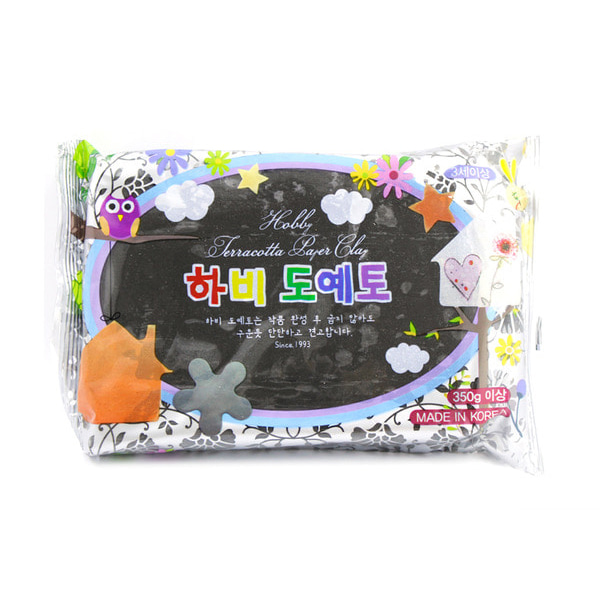 (todan) 하비 도예토 350g 찰흙 검정 베이지 주황 대리석 선택x1박스(30개입)