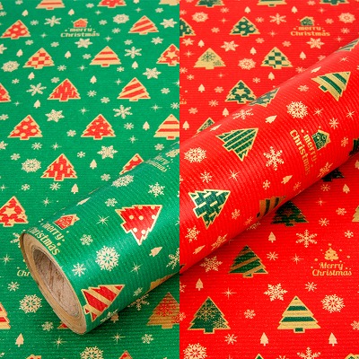 (디랩) 해피트리 종이 포장지 1롤 크리스마스 선물 포장